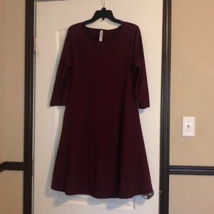 Burgandy A-line dress